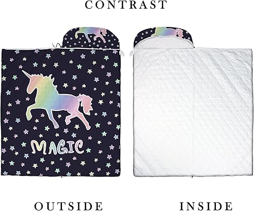 Miniatura 5 de Saco de dormir de unicornio arco iris galaxia espacio rosa bolsa de dormir para mochilero, camping, senderismo, al aire libre, clima frío y cálido,