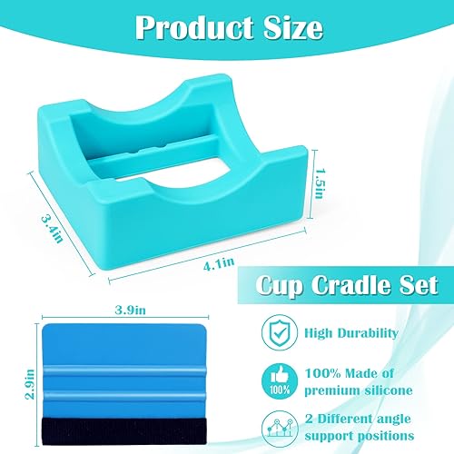 Miniatura 7 de Mity rain Base para vasos, resistente con escobilla de fieltro para aplicar la calcomanía Vinly, mantiene los vasos, tazas de café, latas de vidrio