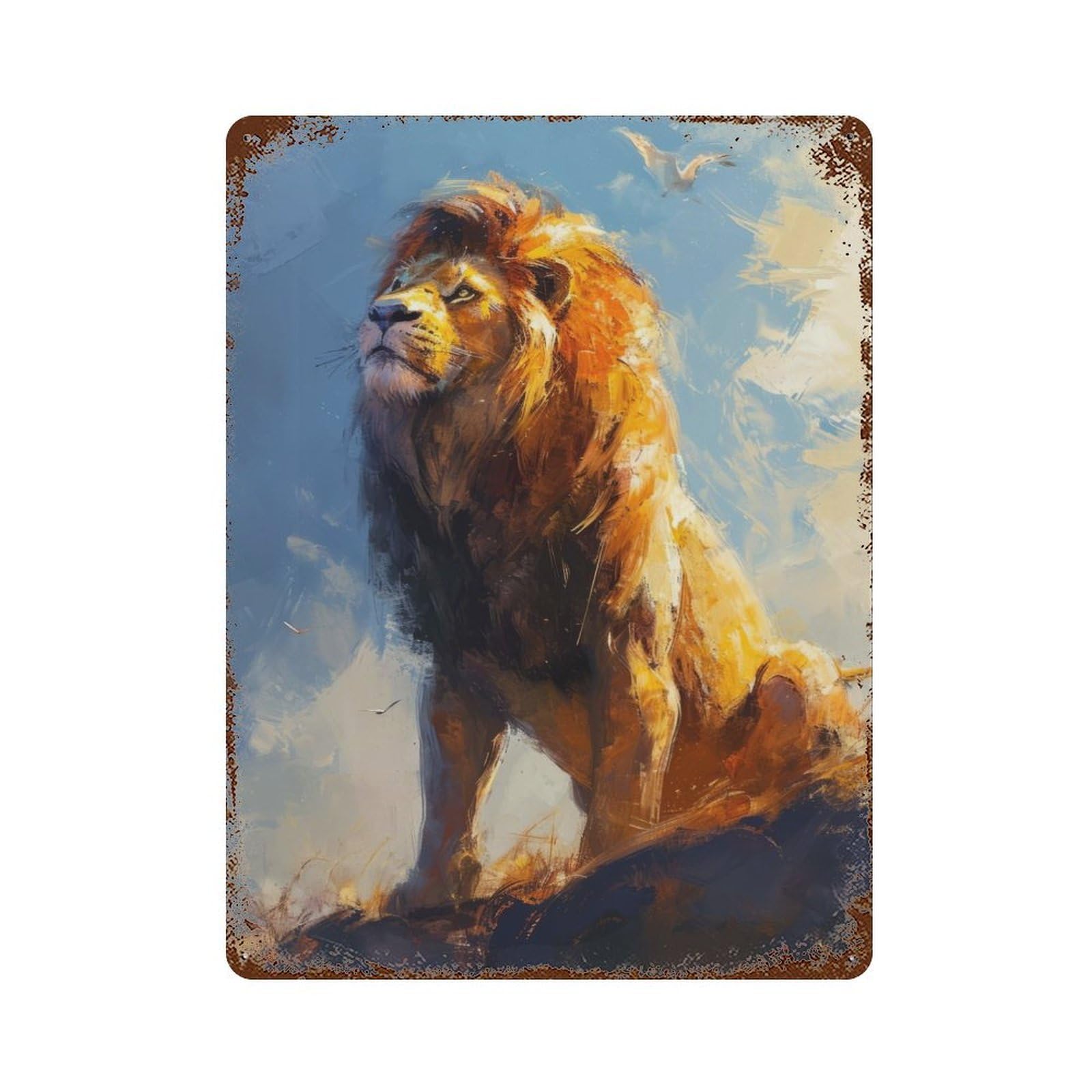 Regal Rock Majesty Rusty Metal Tin Sign 15.7"x11.8", for Living Room, Hallway And Home Decor, Old School Wall Decor
