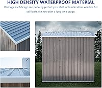 Vista 7 de Arlopu Cobertizo de almacenamiento para exteriores de 6 x 3.5 pies, cobertizos de metal con puertas correderas y rejillas de ventilación, gabinete