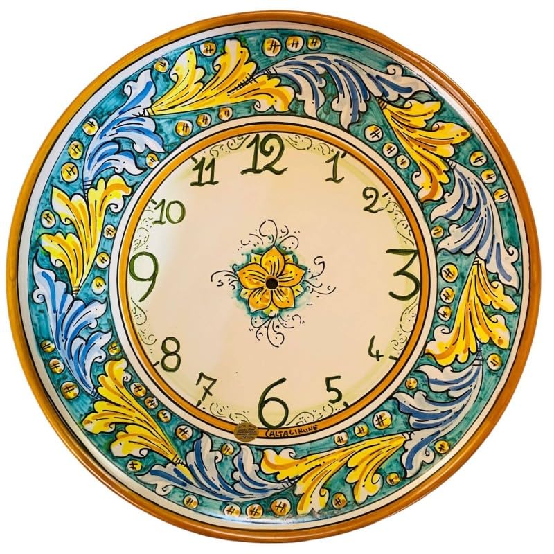 Horloge Caltagirone SICILIA BEDDA en céramique : habillez vos grands murs vides avec élégance
