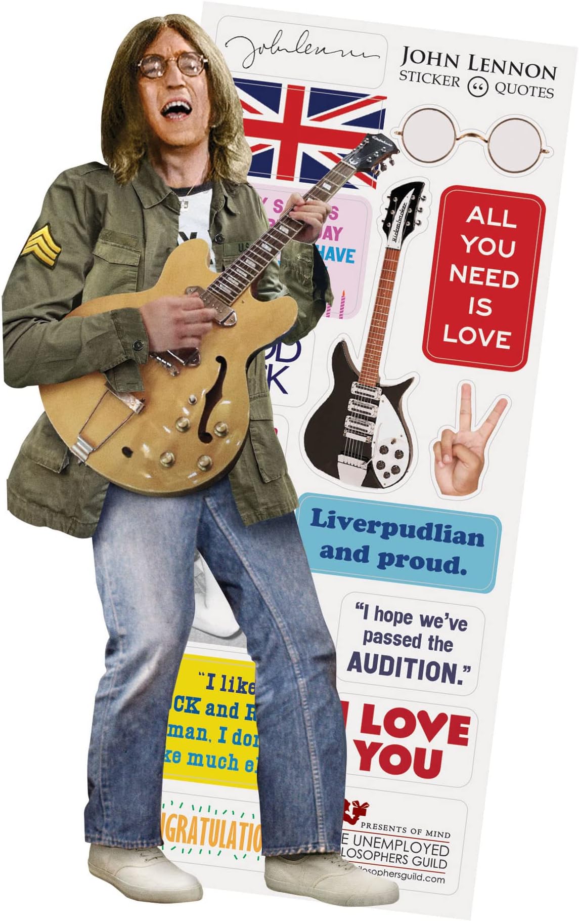 John Lennon Quotable Notable - Greeting Card and Sticker Sheet - Envelope Included