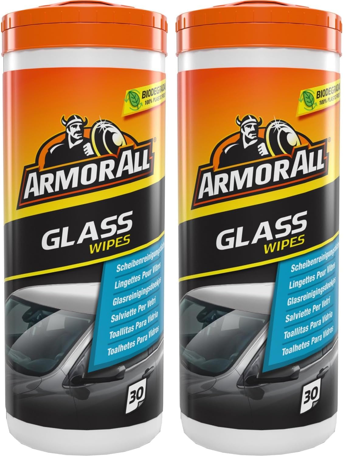 ARMOR ALL GAA37030GE Scheibenreinigungstücher 30 Stk, Weiß (Weiß), Varios (Packung mit 2)