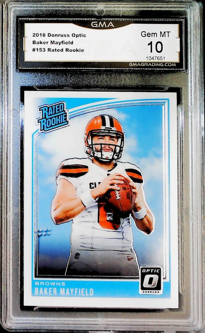 2018 Donruss Optic Football #153 Baker Mayfield RC Cleveland Browns Rated Rookie GMA 10 GEM MINT