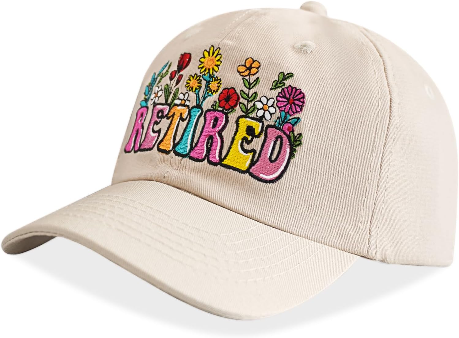 Embroidered Retired Hat, Retirement Gifts, Adjustable Cotton Breathable Colorful Baseball Cap