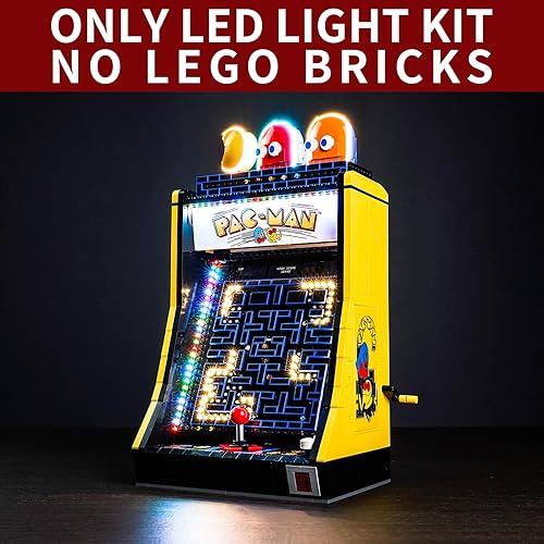 Miniatura 2 de Bourvill Kit de luces LED para Lego PAC-Man Arcade 10323, iluminación creativa compatible con Lego 10323-versión clásica (kit de luces sin modelo)