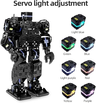 Bipedal Walking Robot, Smart Boxing Football Dancing Robot, Graphically Programmable with Phone and Windows PC App, DIY Armored RC Robot with Servo Light, Gift for Teens and Adults