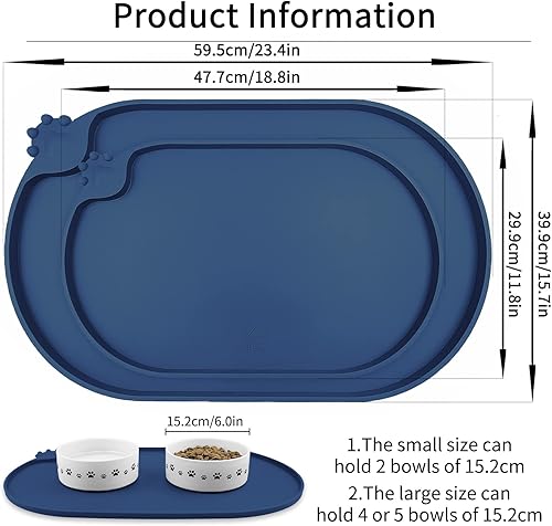 Miniatura 89 de KPWACD Tapete de alimentación de mascotas para perros y gatos, mantel individual de silicona para perros, antideslizante, impermeable, evita