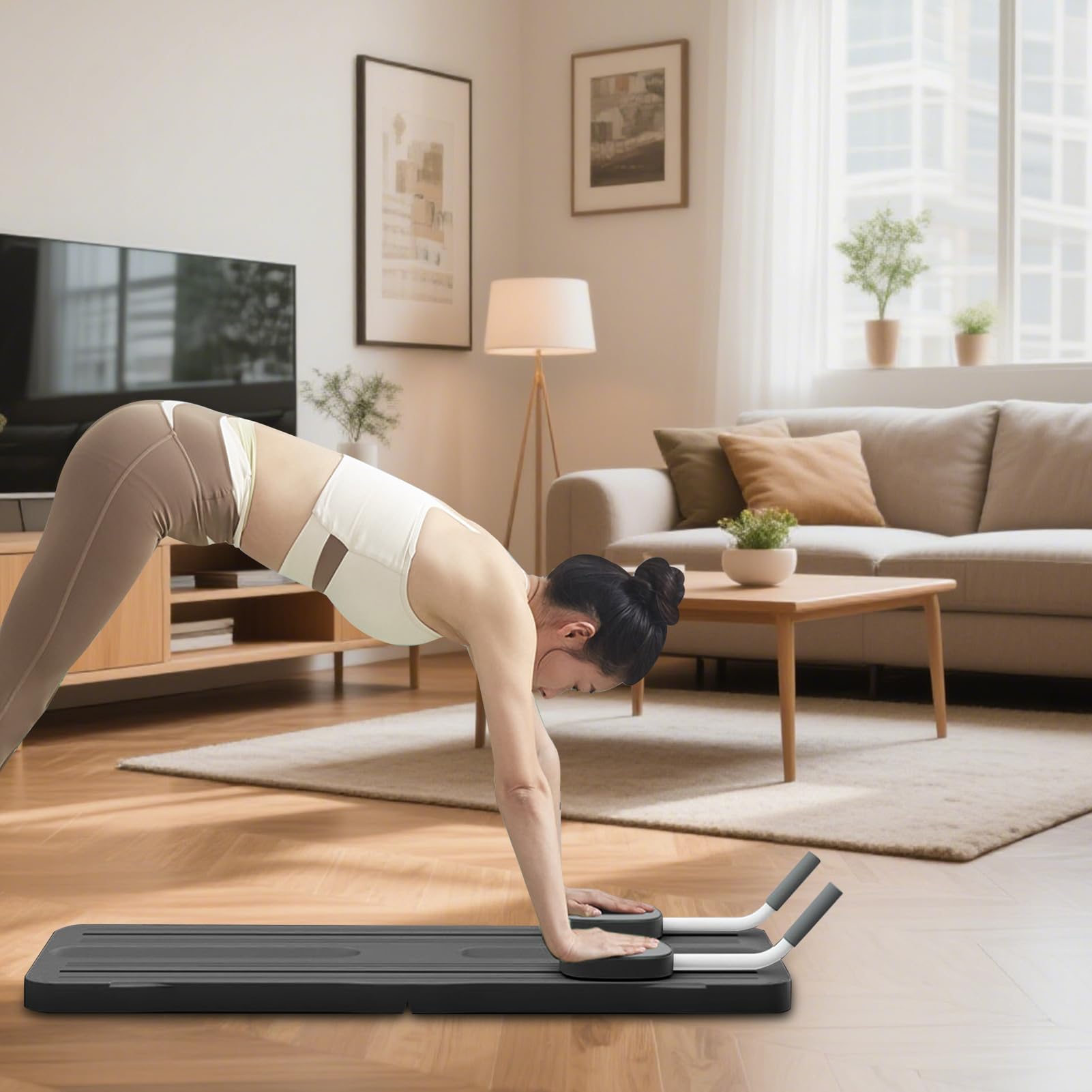 Pilates Reformer, Pilates Reformer Board Esercizi ABS Core Trainer | Attrezzatura multifunzionale per allenamento completo del corpo per rafforzare il core ballerina condizionamento