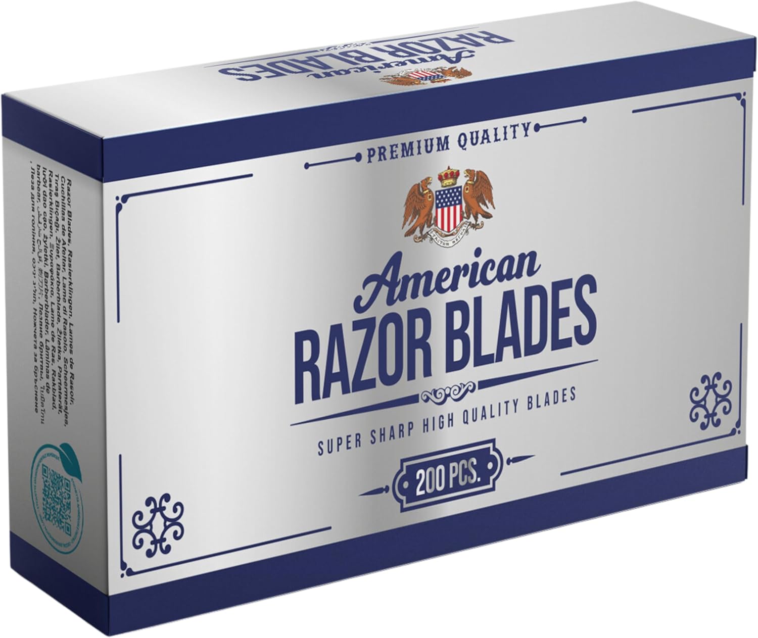 American Razor Blades by The Shave Factory - Super Sharp Double Edge Razor Blades, Japanese Steel, New Value Pack (200)