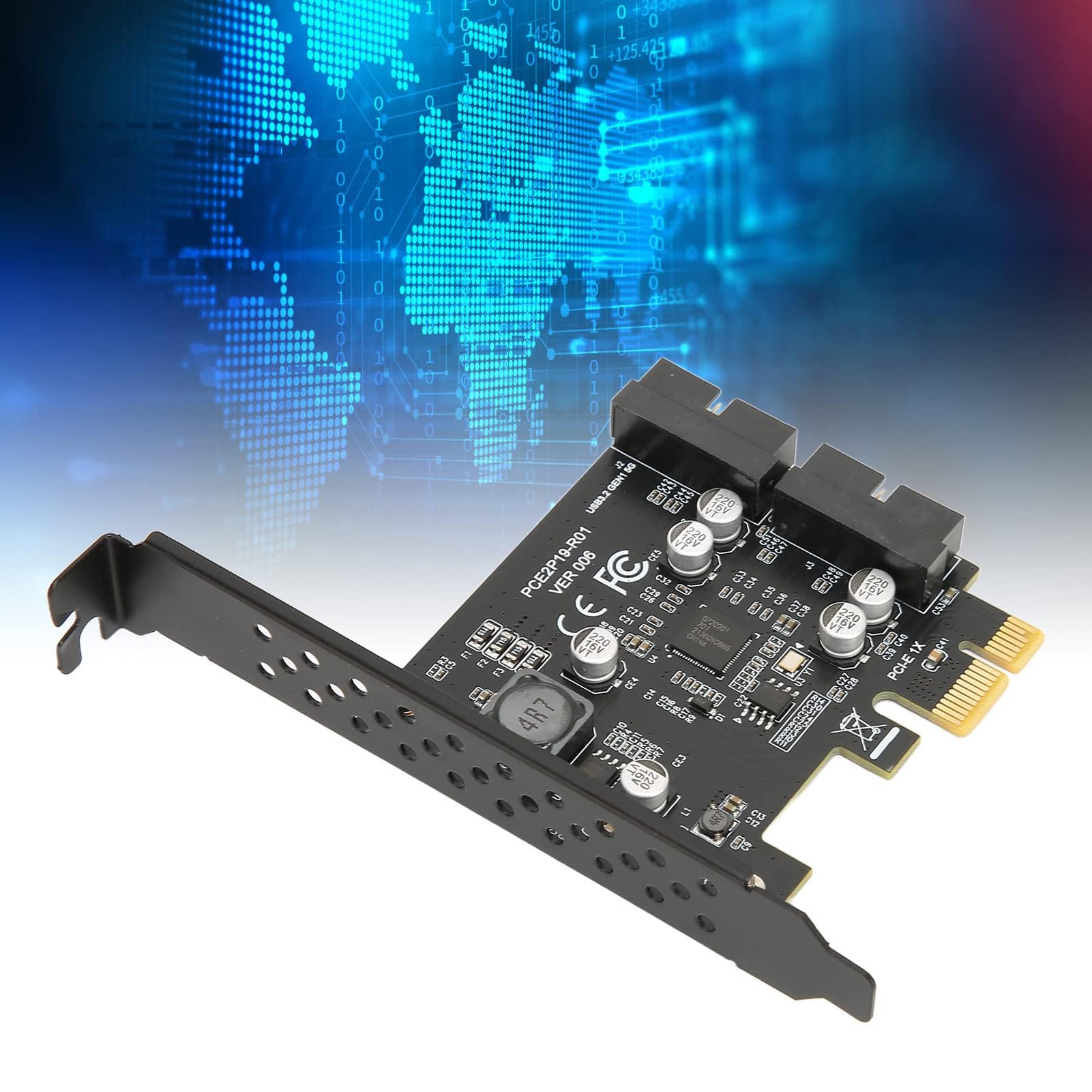 Carte d'extension USB 3.2 GEN 1 19PIN PCI Express (PCIe) pour Ordinateur de Bureau