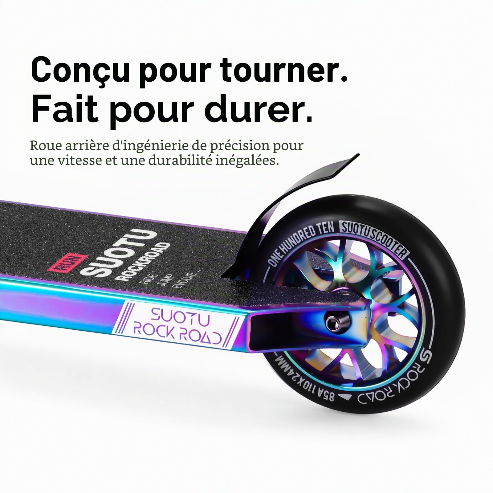 Trottinette Freestyle Pro, Stunt Scooter - Enfants Adolescent Adultes | Freestyle Trotinette avec Roulement à Billes ABEC 9, Roues en PU 85A 110 mm, Capacité de Charge: 100 kg, Aluminium