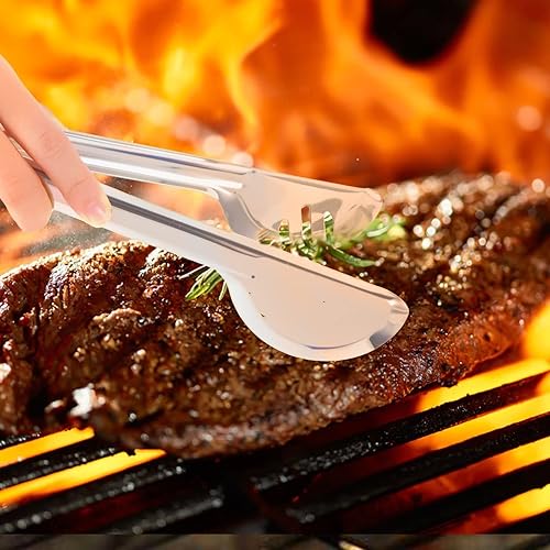 Miniatura 8 de Utensilios negros para servir, 17 piezas de utensilios de acero inoxidable con cuchara de servir, cucharas ranuradas, tenedores, cucharón de sopa,