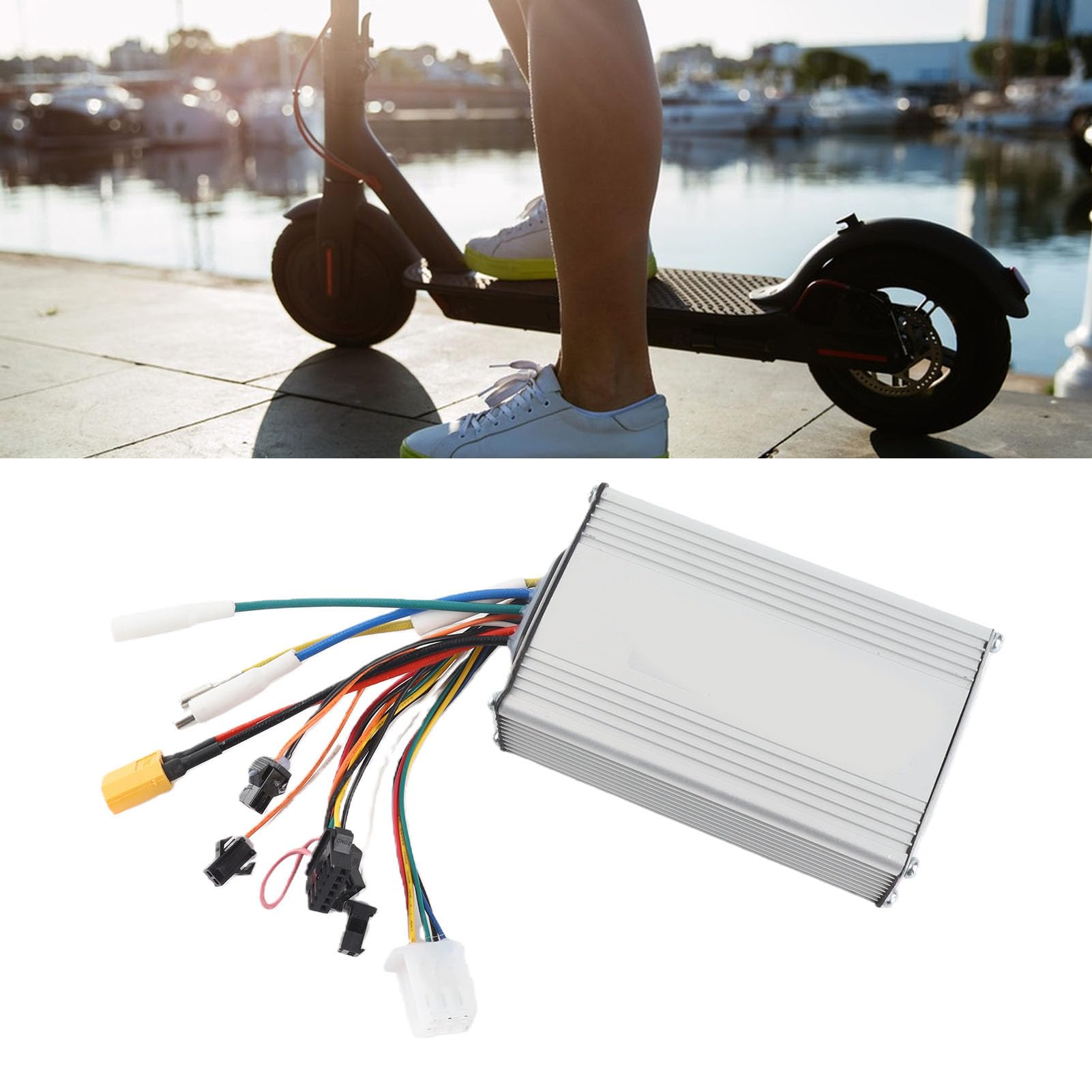 POENVFPO Controller per Scooter Elettrico 48V 21A, Controller Motore Brushless Intelligente in Lega di Alluminio per Sostituzione M4