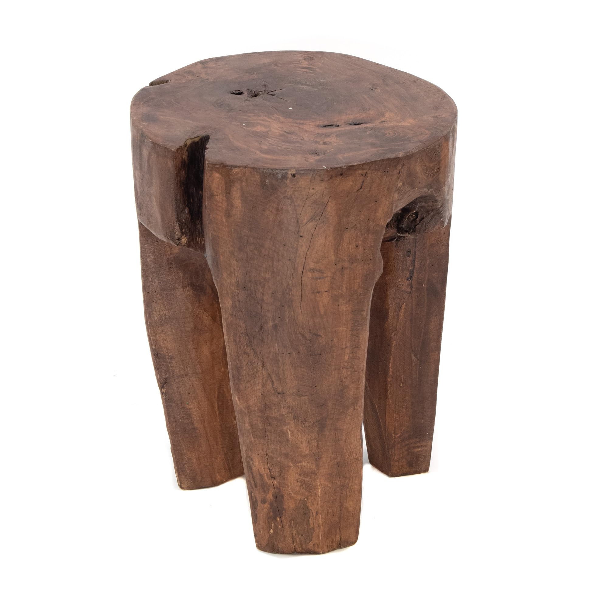 DESIGN DELIGHTS Rustikaler Baumstamm-Hocker – Log, 41 × 29 × 29 cm, braun (Altholz)