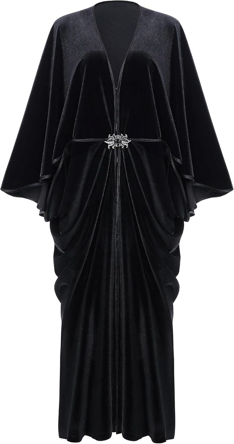 BABEYOND 1920s Velvet Cocoon Gown - Hollywood Style Robe Great Gatsby Party Outfit Women Batwing Sleeves Art Deco Coat Robe - Image 2