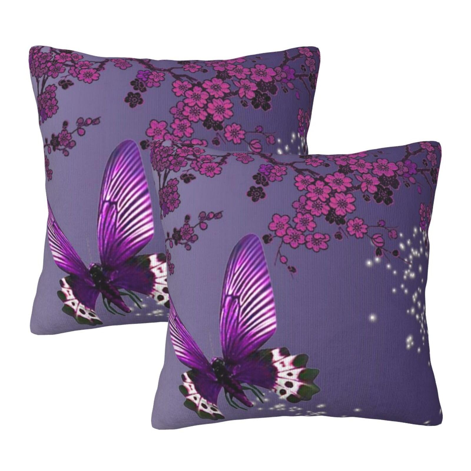 Taies d'oreiller carrées imprimé papillon violet prune pour protéger l'oreiller