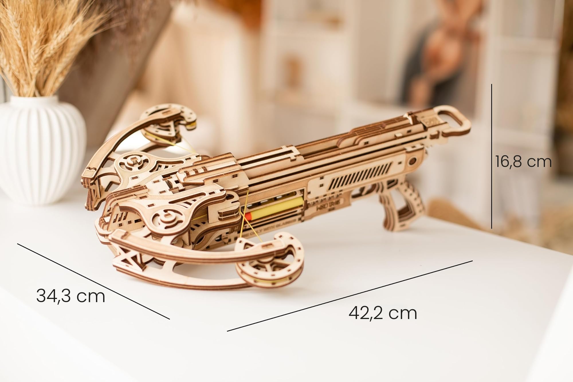 Wood Trick Bullet Boltcaster Armbrust 3D Holzpuzzles für Erwachsene zum Bauen - Schießt bis zu 9,8 m - Holzmodelle Engineering DIY Projekt Mechanische 3D Puzzles Modellbausätze für Erwachsene