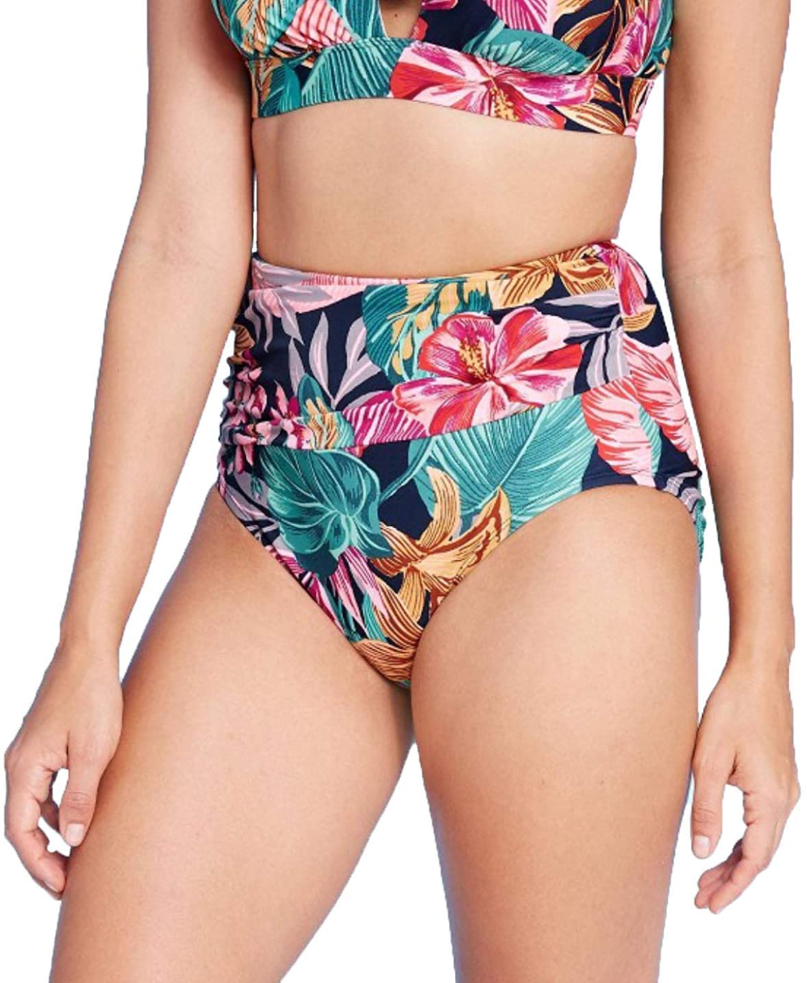 Kona Sol Women's High Coverage High Waist Draped Bikini Bottom