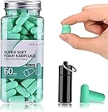 Gehörschutz Stöpsel,Ohrstöpsel zum Schlafen, 60 Paare mit 38dB SNR, Superweiche Schaum Gehörschutzstöpsel, Lärmschutz Earplugs zum Laute Geräusche, Schnarchen, Lernen, Konzerte Blau