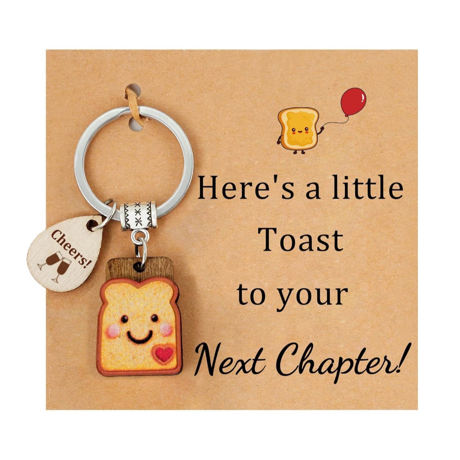Yabgkgagnan Women's No Cute Bread Good Luck Keyring, Simulation Bread Toast Keychain For Congratulations Gifts & Good Luck Keyring, New Beginnings Present, Leaving Gift For Colleagues, Divorce Keepsake