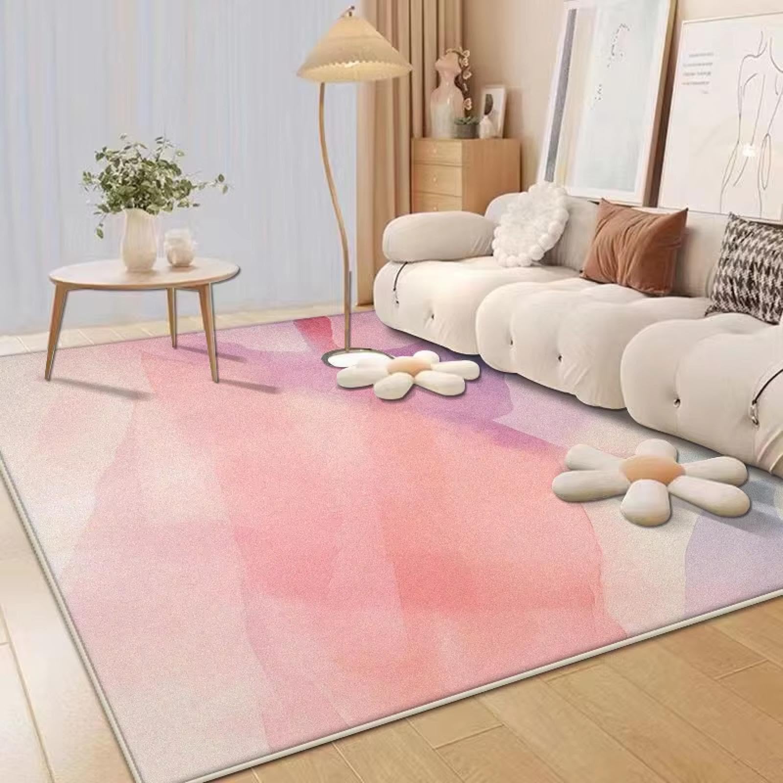 Tapis de luxe nordique rose 160x200cm pour grand salon moderne