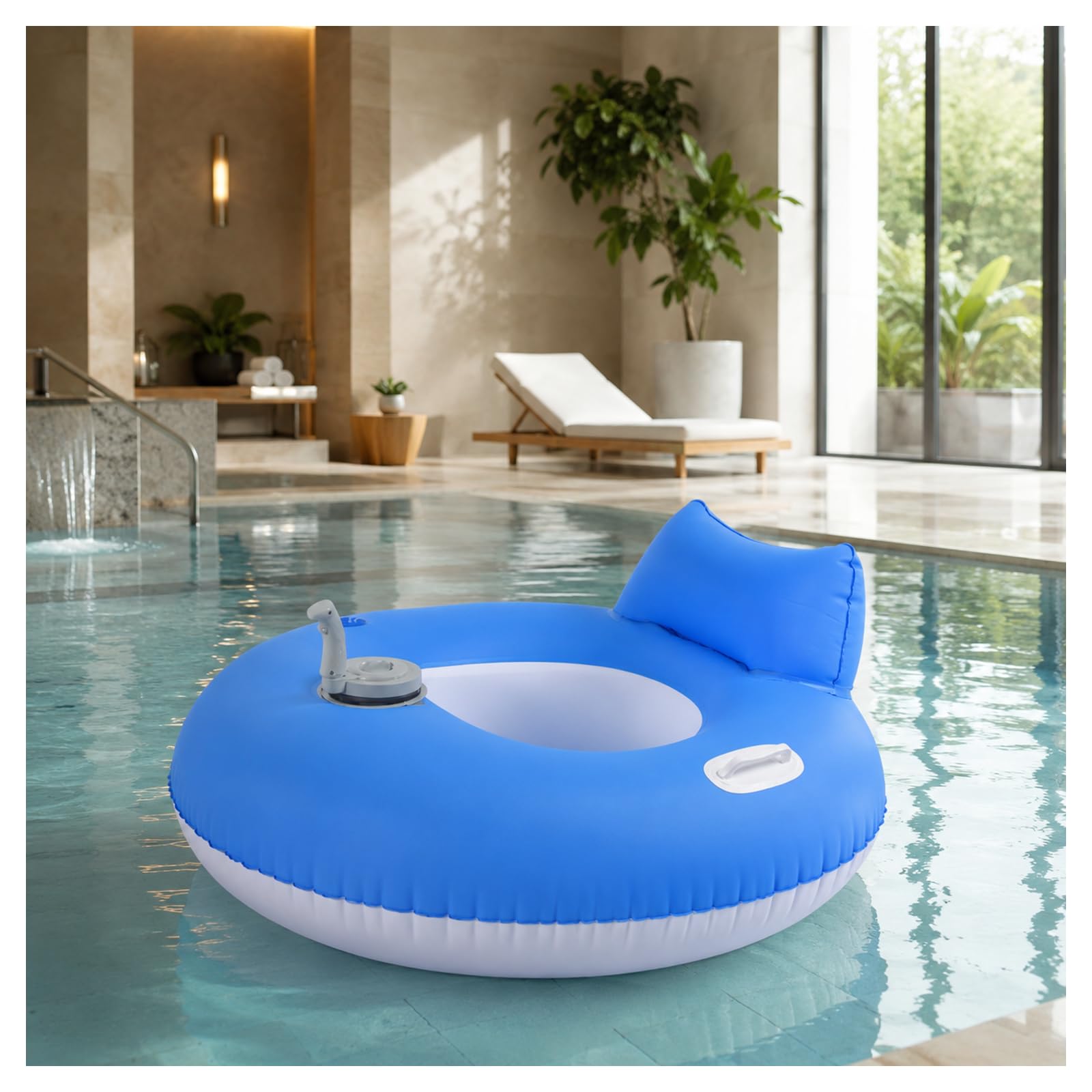 ZHENYUWANG Electric inflatable floating chair, PVC material Round