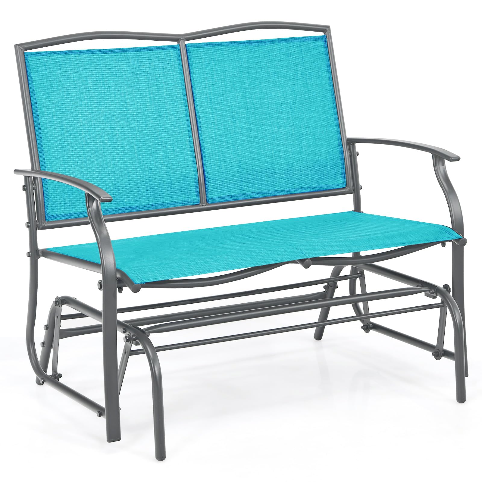 GIANTEX Patio Glider Benches for Outside, Swing Glider Chair w/Steel Frame