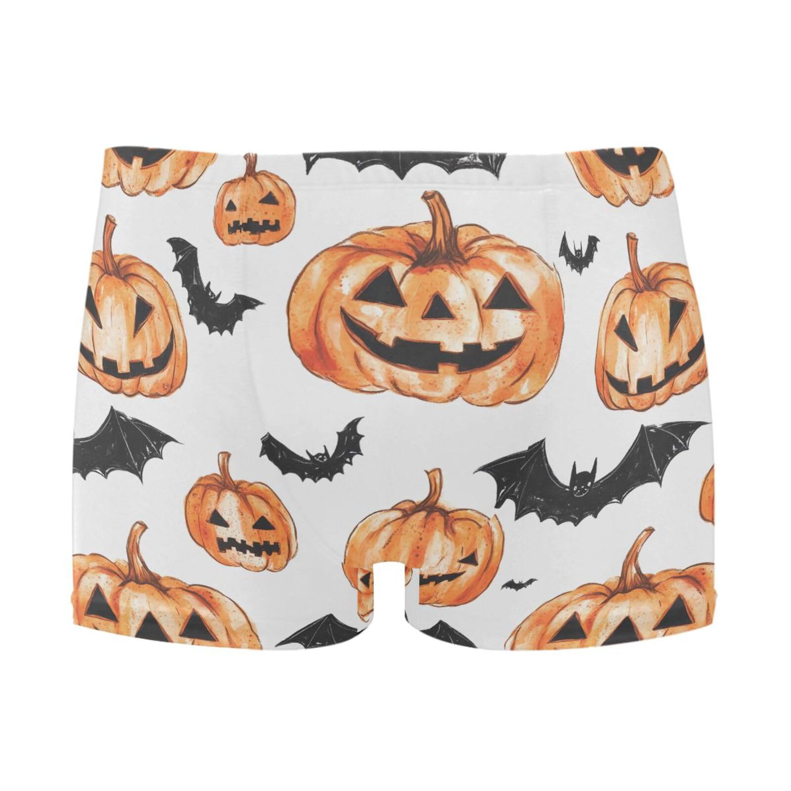 UMIRIKO Halloween Pumpkins Bats Mens Swim Trunks Swimwear Bathing Suit Swim Brief Square Leg Board Short S-3XL 202c0015