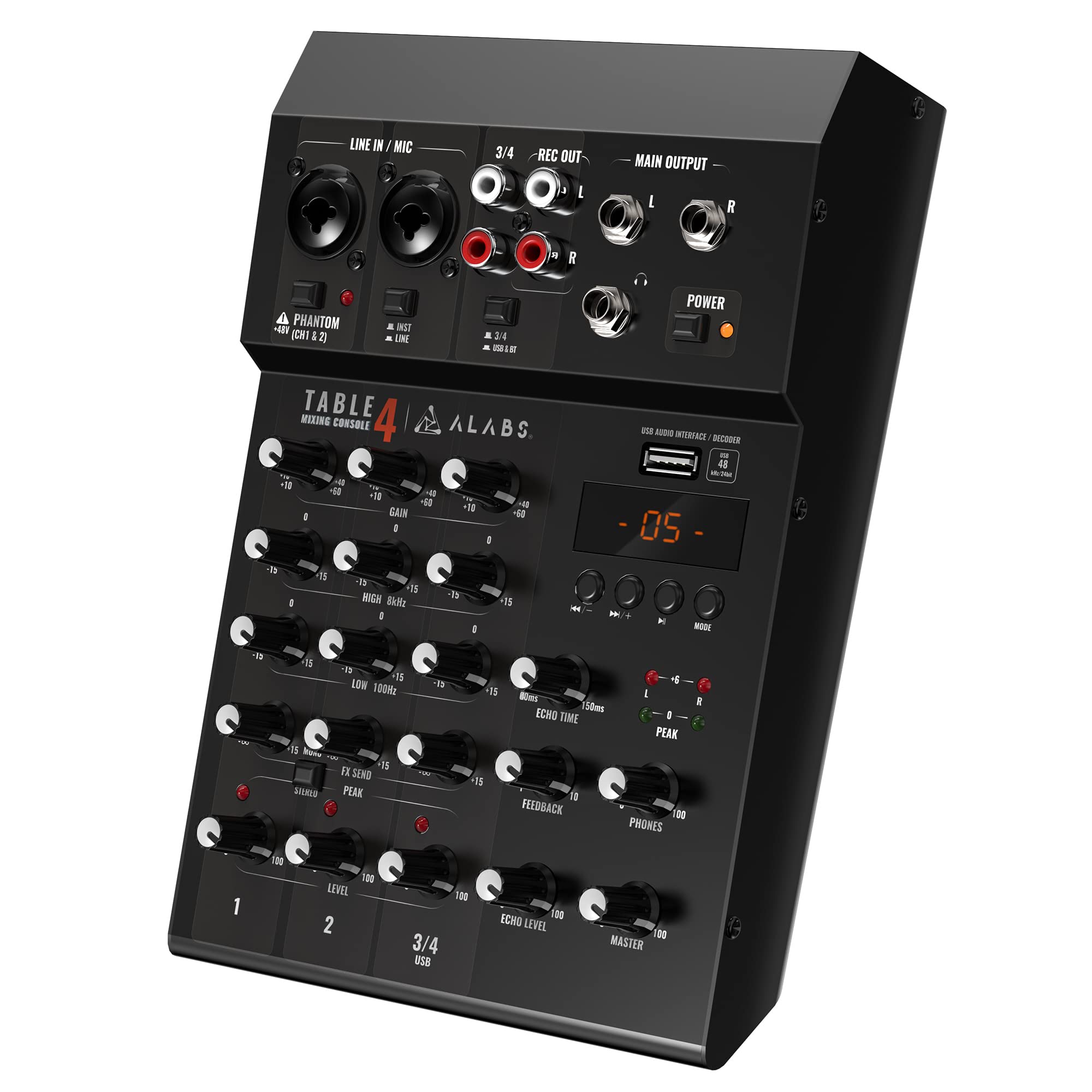 Buy 4 Channel Audio Mixer, ALABS DJ Mixer Sound Board for PC, Karoake