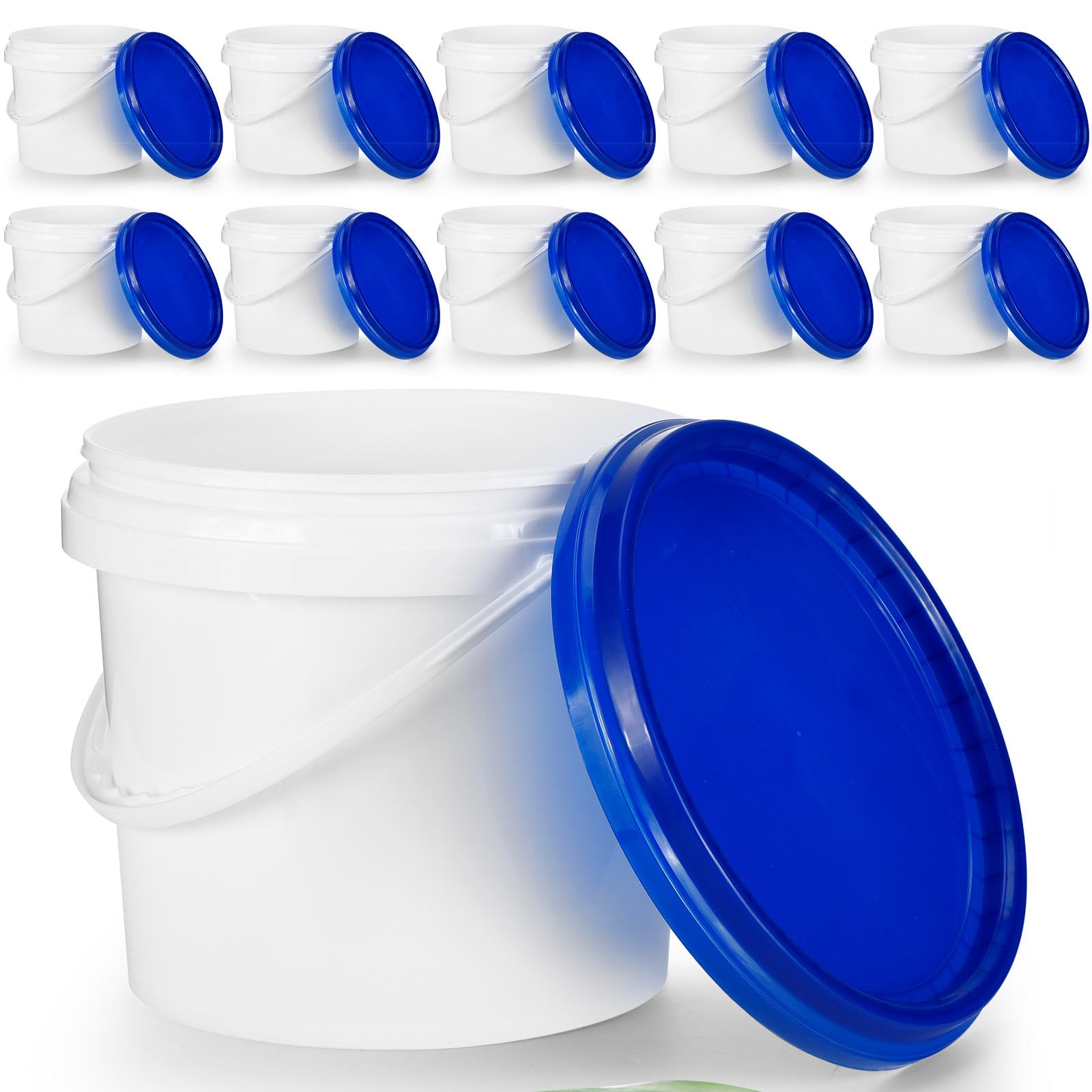 SECCHIELLO IN PLASTICA 10 KG. PER ALIMENTI CON COPERCHIO E MANICO - [3313