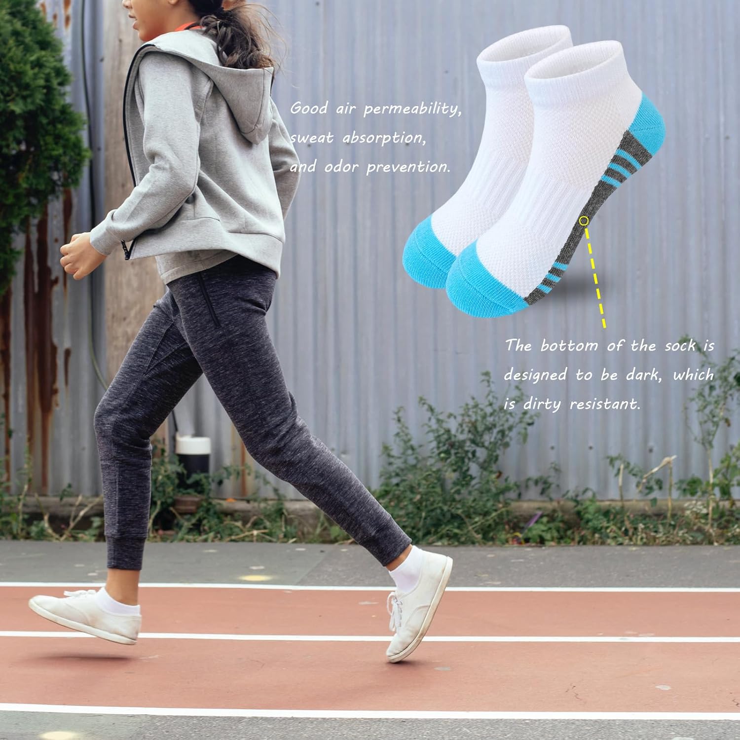 Bemeol Girls Socks 18 Pairs Ankle Socks for Girl Cotton Sports Athletic Low Cut Running Sock for Kids - Image 2