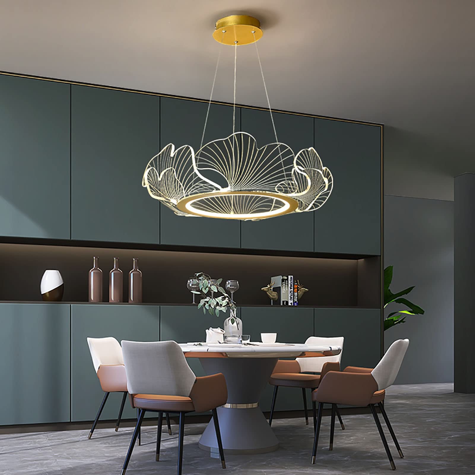 Lampadario Ginkgo Sputnik, lampade acriliche di Lusso, Luce a LED per Sala da Pranzo, per Camera da Letto, corridoio, Studio, Bar, Ristorante, rubinetti Domestici Dorati