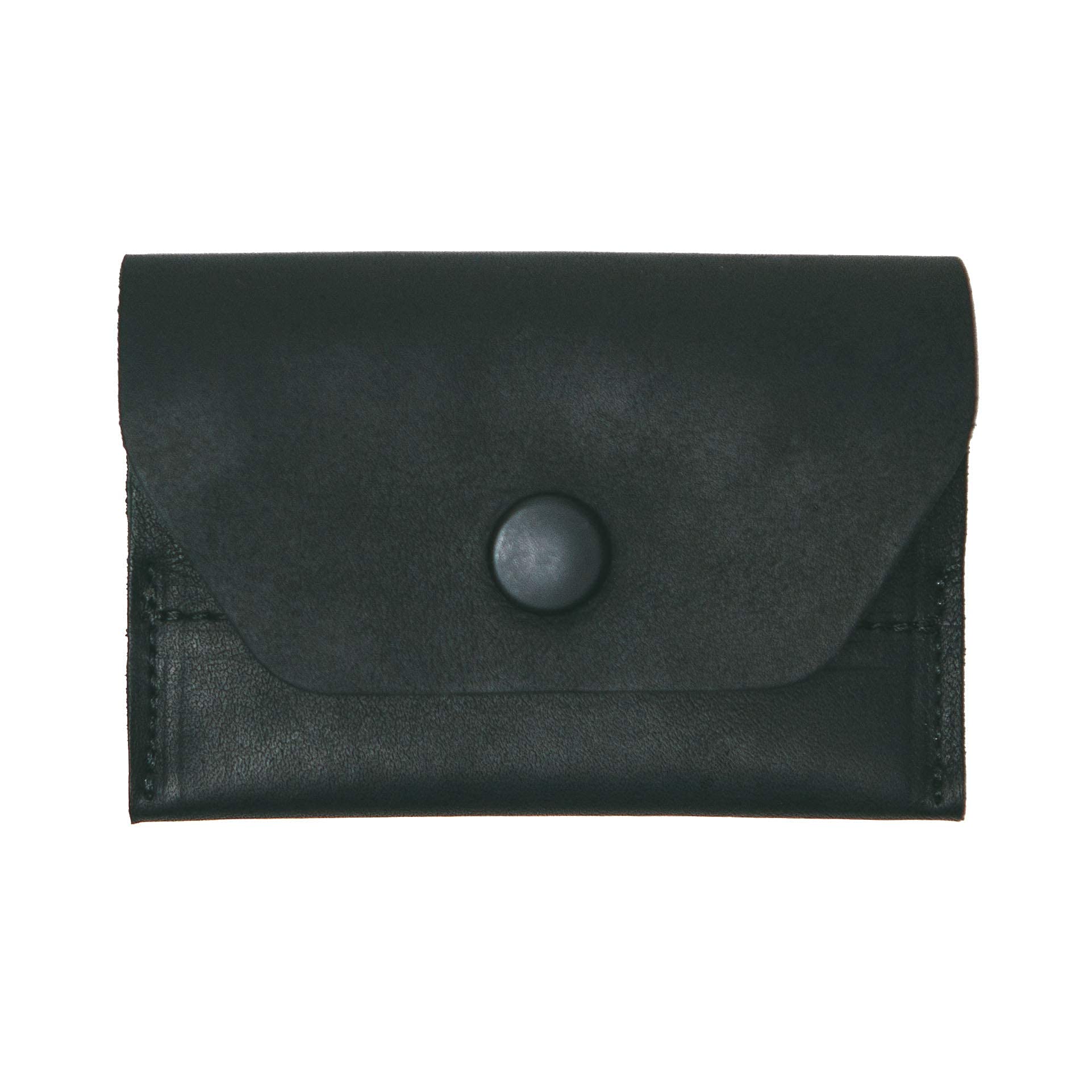 IPPINKAMKC Minimalist Multi-Functional Slim Full-Grain Leather Wallet - Includes Key Holder and Card and Cash Organizer - 4.1 x 3 inches - Black with flap