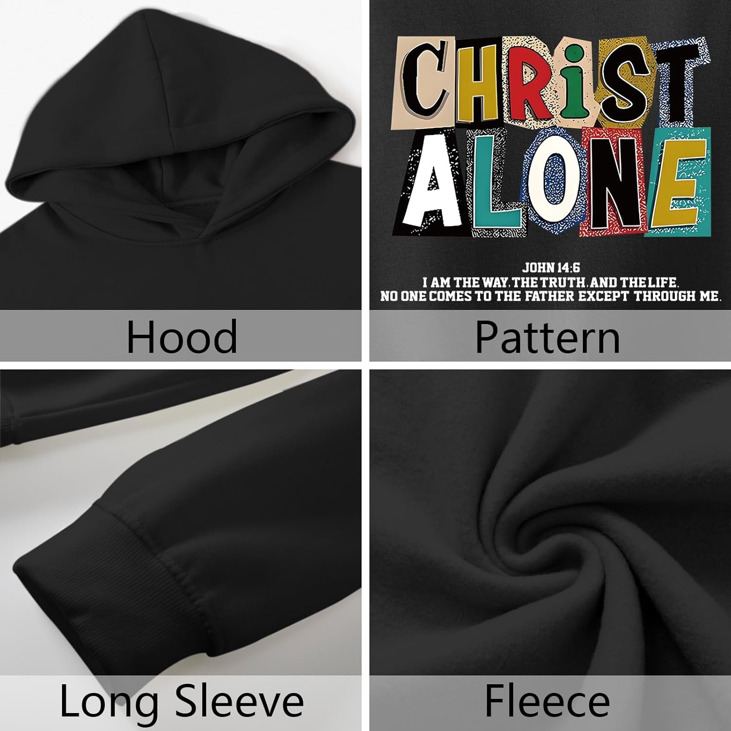 Christian Hoodies For Men Jesus Religious God Hoodie Faith Bible Verse Sweatshirt inspirational Cotton Pullover Tops - Image 7