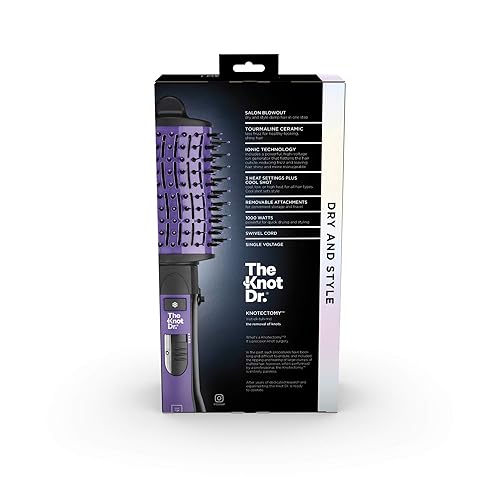 Miniatura 9 de INFINITIPRO by CONAIR The Knot Dr - Cepillo secador All-In-One secador de pelo y voluminizador para cabello seco y húmedo color negro y morado