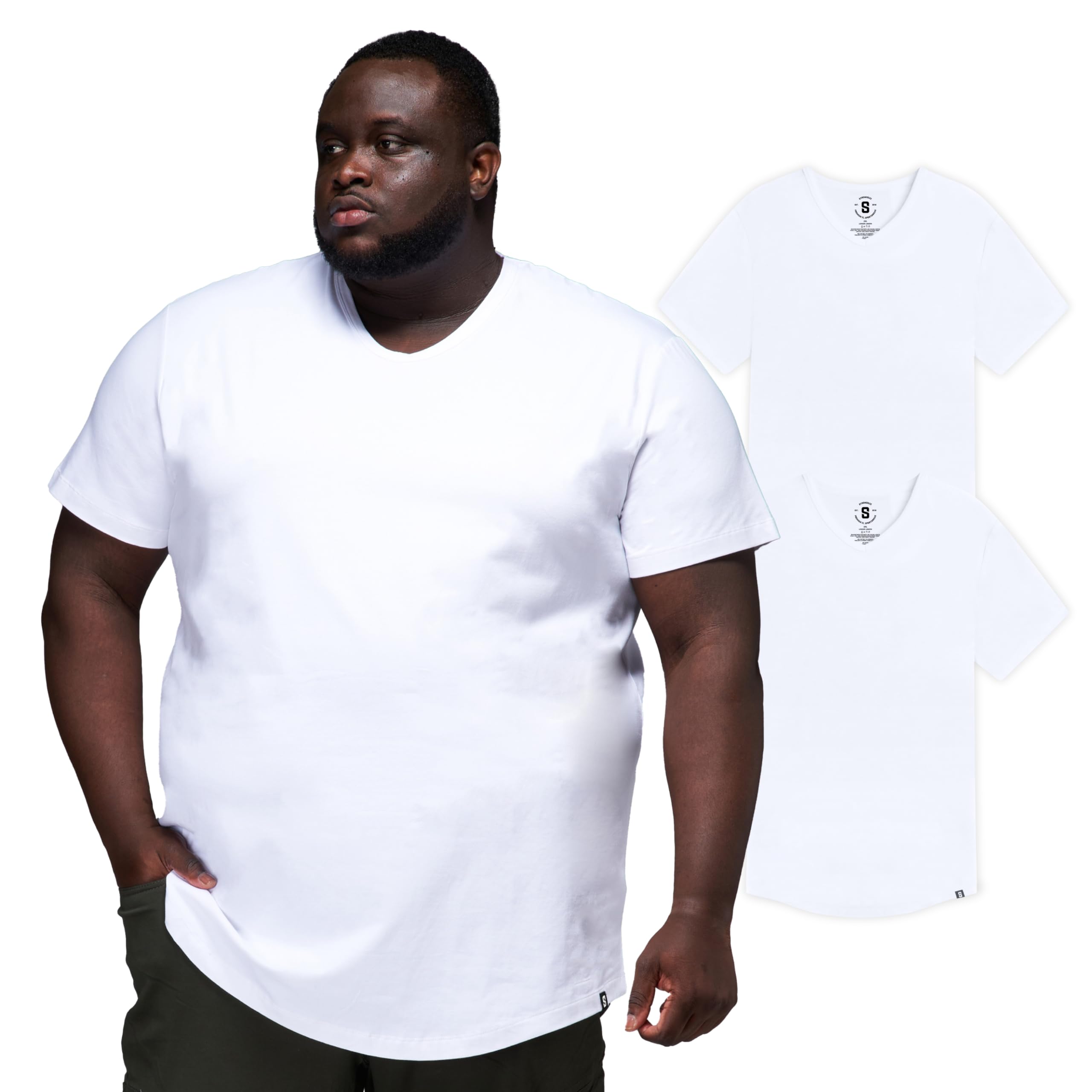 STRONGSIZE Big and Tall V-Neck T-Shirts