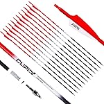 LWANO Carbon Arrow Archery 30inch Hunting Target Practice Arrows for Compound & Recurve Bow Spine 500 with Removable Tips (Pack of 12)(Red)