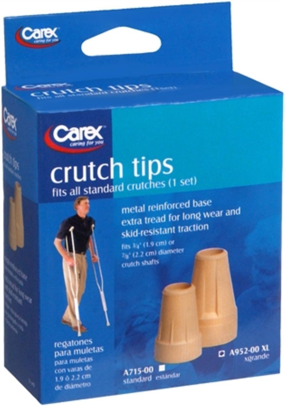 Carex Crutch Tips X-Large A952-00 2 Each (Pack of 5)