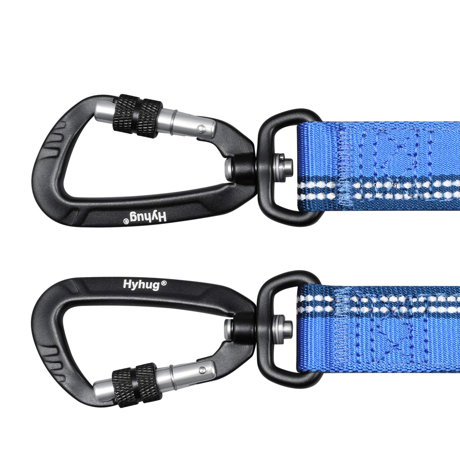 Hyhug Reflektierende Hundeleine Kurz – 46 Cm, Beidseitig 3M-reflektierend, Gepolsterter Griff, Alu-Clip, Für Sichere Nachtspaziergänge