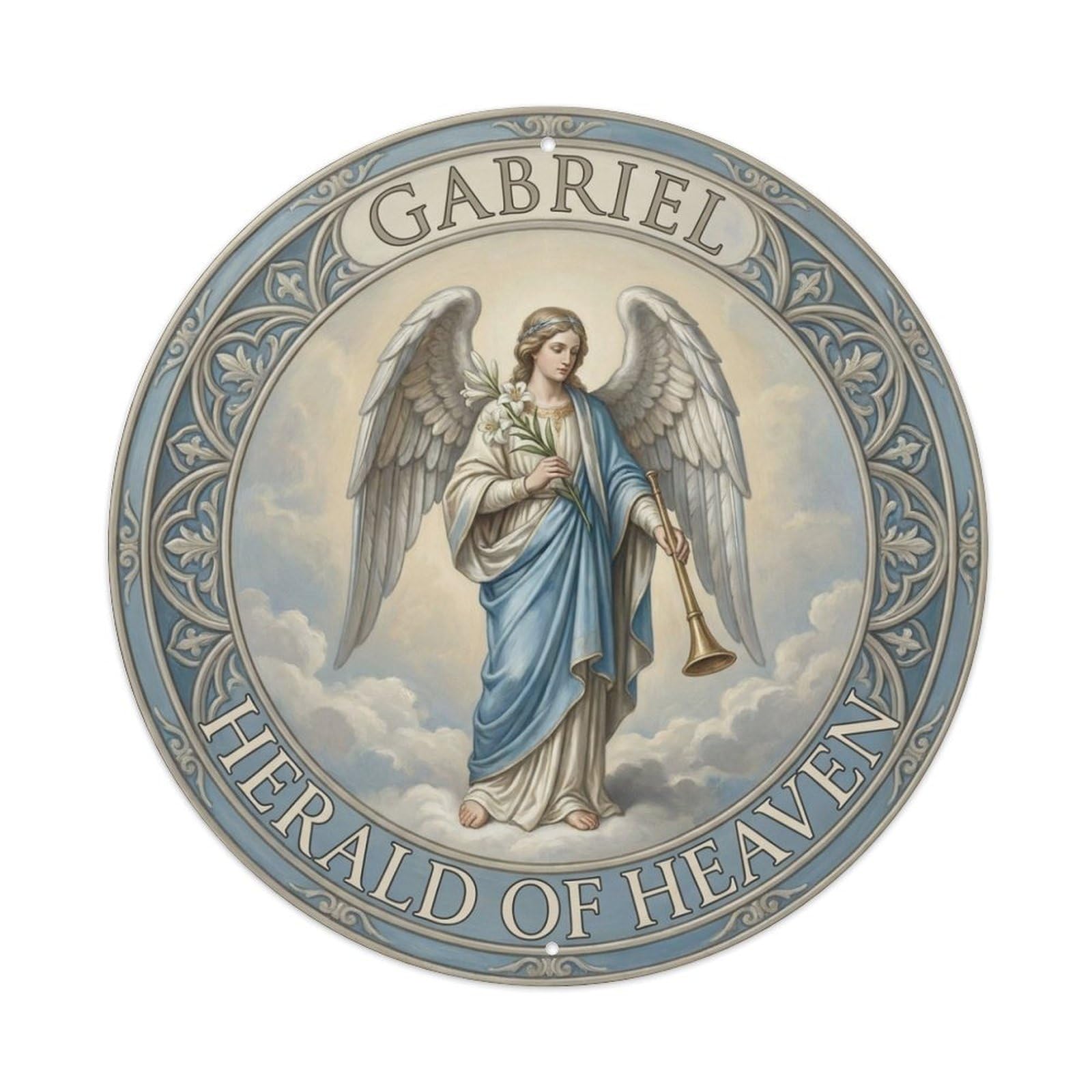 Divine Voice Archangel Gabriel Herald of Heaven Metal Tin Sign