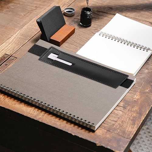 Miniatura 4 de Aswewamt 12 unidades de correas elásticas para cuadernos, de piel sintética, ajustable, para bolígrafo, portalápices, correas para cuadernos,