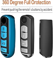 Vista 3 de Sindeda - Funda para llavero Mazda con llavero blando de protección completa Compatible con Mazda 3 6 8 Miata MX-5 CX-5 CX-9 (Azul)