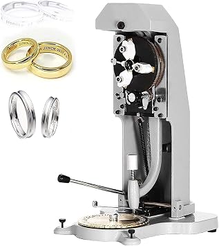 Double Sided Dial Inside Ring Engraver Machine 1.5mm-2.0mm Letter Block Stamper, Manual Inner Ring Engraving Tool for Gold, Silver & Copper Rings