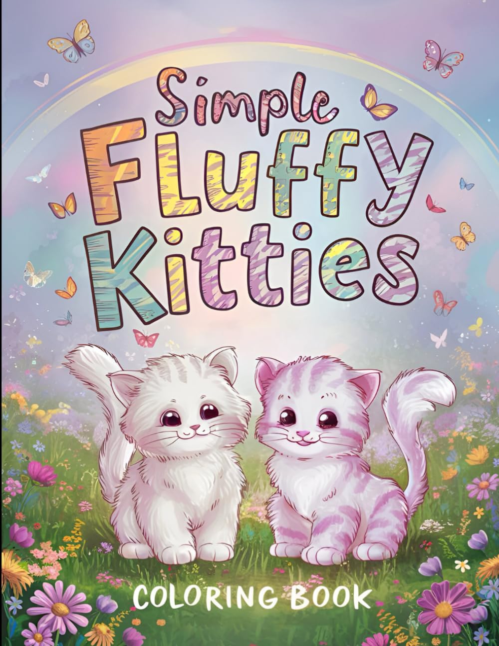 Simple Fluffy Kitties Coloring Book: Easy and Adorable Fluffy Cats for Coloring Enthusiasts