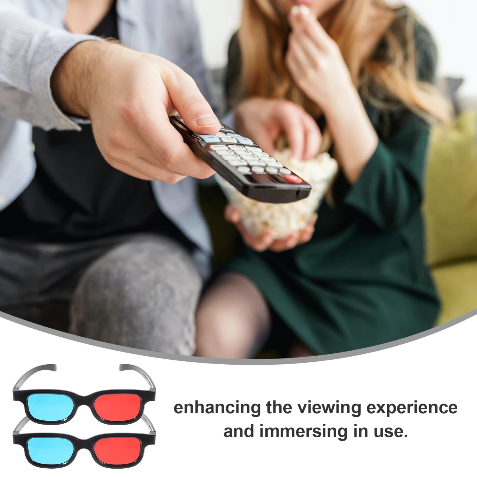 NUOBESTY 4pcs Glasses for Movies and Projectors Lightweight Comfortable Eyewear for Tv Phone and Computer Realistic Viewing Experience