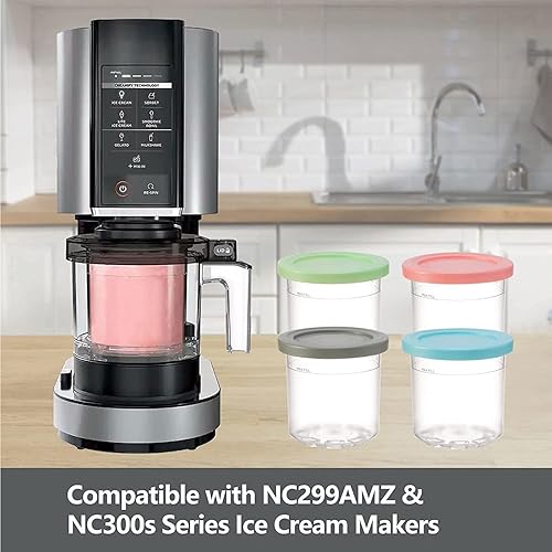 Miniatura 3 de VRINO 246 pintas de crema, para contenedores Ninja Creami Deluxe, recipientes de helado de pinta seguros y a prueba de fugas, compatibles con la