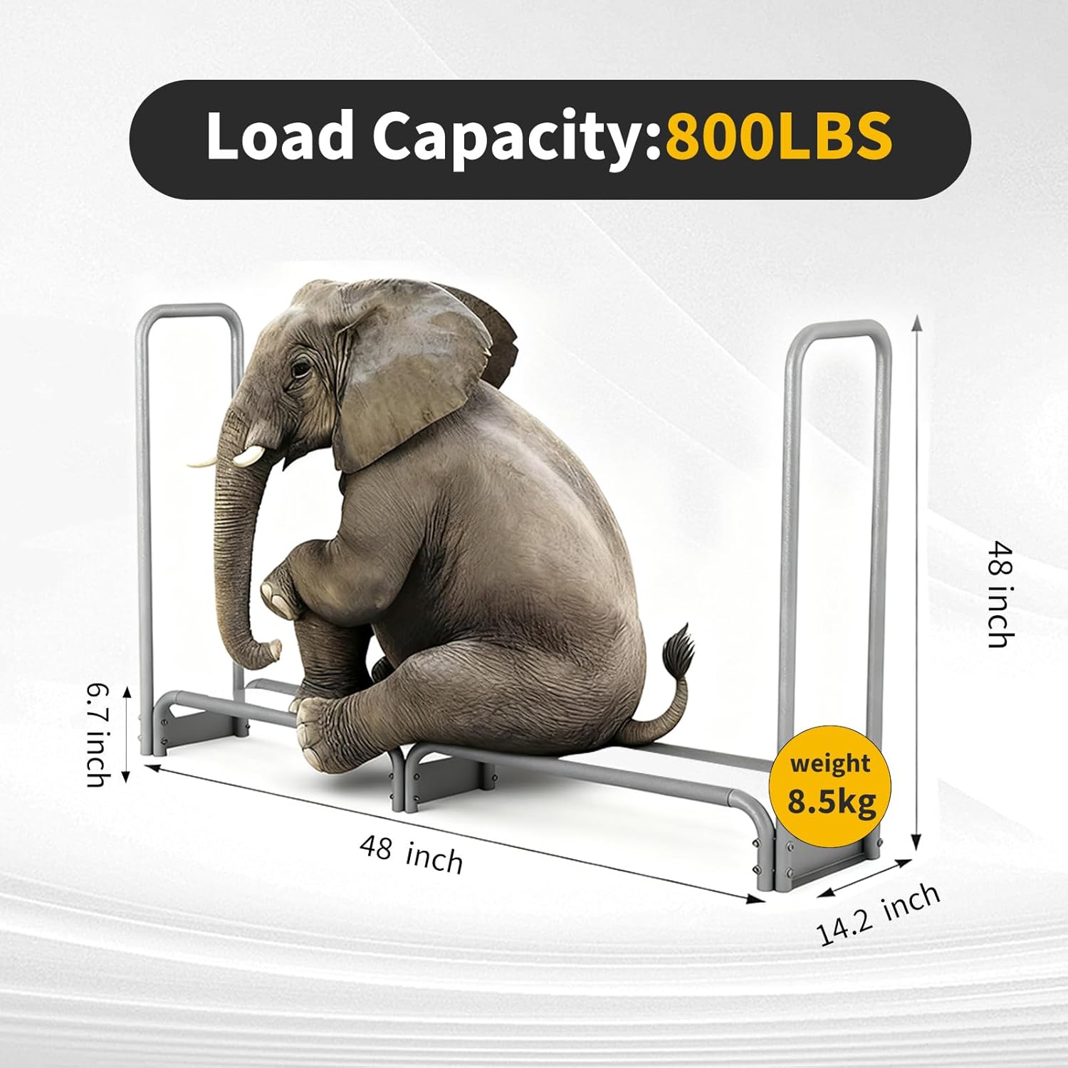 GarveeLife 4FT Firewood Rack with 600D Oxford Waterproof Cover Combo Set, Heavy Duty Indoor/Outdoor Steel Log Storage Rack - Wood Pile Holder Stacker Organizer for Fireplace, Patio, Fire Pit