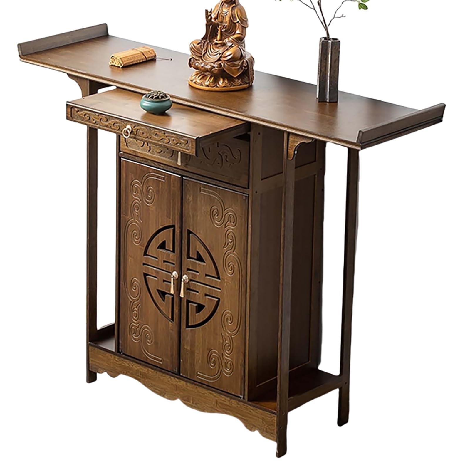 Table de méditation de 120 cm en bambou résolvant le manque de place pour autel