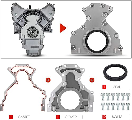 Miniatura 2 de Kit de tapa de sello principal trasero con junta compatible con Chevrolet Corvette Camaro Silverado Tahoe GMC Buick Cadillac Hummer Isuzu Pontiac